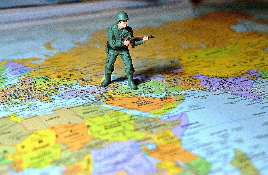 U.S. Toy Solider on Map of Middle East